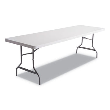 Alera® Banquet Folding Table, Rectangular, Radius Edge, 48 X 24 X 29, Platinum-charcoal freeshipping - TVN Wholesale